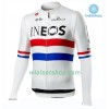 Fietskleding (Fietsshirt Lange Mouw + Lange Koersbroek) 2019 TEAM INEOS N001 Winter Thermal Fleece